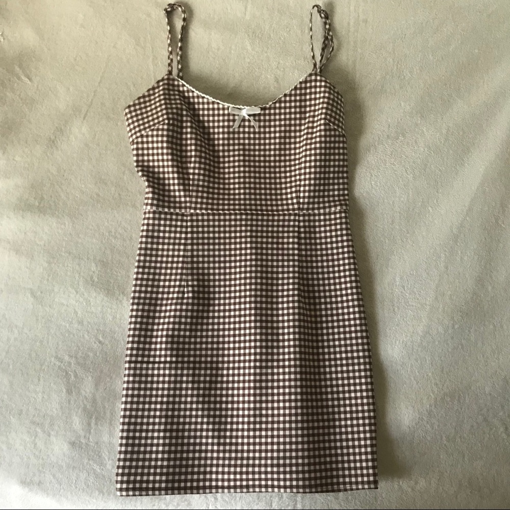 UO Brown Gingham Tahoe Dress